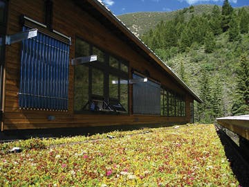 Solar Thermal Collectors, Oriented Vertically On The Wall, Heat Water For The Walking Mountains Science Center In Avon, Colo