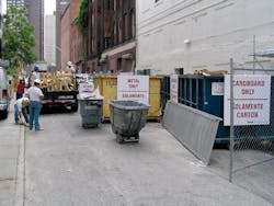 Construction Waste Signage In Both English And Spanish At A Job Site Alerts Workers To The Importance Of C&d Waste Diversion Construction Waste Signage In Both English And Spanish At A Job Site Alerts Workers To The Importance Of C&d Waste Diversion