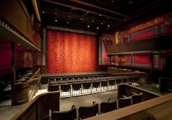 Reconstruction of the 70,000-sf theater included building an entirely new stage and auditorium, plus a 10-story student residenc Reconstruction of the 70,000-sf theater included building an entirely new stage and auditorium, plus a 10-story student residenc
