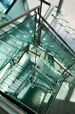 The use of light load-bearing glass to create transparent stairs, floors, and other walkable applications serves the overarching The use of light load-bearing glass to create transparent stairs, floors, and other walkable applications serves the overarching