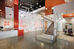 Headquarters of 9to5 Seating, Hawthorne, Calif., a manufacturer of ergonomic office seating. The 100,000-sf office, manufacturin Headquarters of 9to5 Seating, Hawthorne, Calif., a manufacturer of ergonomic office seating. The 100,000-sf office, manufacturin