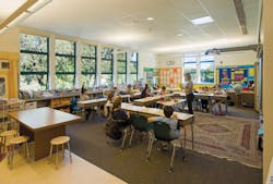 Classroom at Ross (Calif.) School with balanced daylighting. School districts are demanding improved acoustics, thermal comfort, Classroom at Ross (Calif.) School with balanced daylighting. School districts are demanding improved acoustics, thermal comfort,
