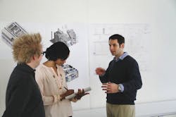 Jared Krieger (right) Conducts A Project Coordination Meeting With Two Of His Gensler Colleagues At The Firms Washington, Dc , Office Such Meetings Are Often Held Online, With Multiple Members Of The Building Team Collaborating On Design And Construction Issues Using The Bim Model Jared Krieger (right) Conducts A Project Coordination Meeting With Two Of His Gensler Colleagues At The Firms Washington, Dc , Office Such Meetings Are Often Held Online, With Multiple Members Of The Building Team Collaborating On Design And Construction Issues Using The Bim Model