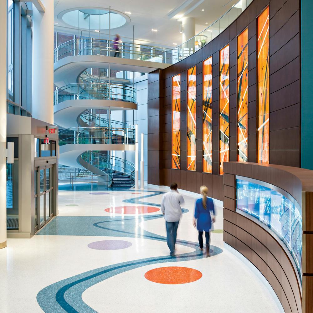 Built by Hoar Construction in partnership with KBR, the Benjamin Russell Hospital for Children opened in Birmingham, Ala., last August. The 760,000-sf building is an expansion of the existing Childrens of Alabama pediatric hospital and accommodates families with larger acute care rooms, laundry rooms, and kitchens. Also on the Building Team: HKS Inc. (architect, SE), Giattina Aycock Studio (architect), CCRD Partners (MEP), and KLMK Group (PM). Photo: Blake Marvin/HKS