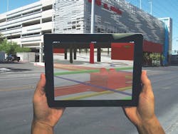 In one of the largest augmented reality applications to date, VTN Consulting worked with the city of Las Vegas to build a 3D BIM model of the above- and below-ground infrastructure in the core downtown area. The firm used Autodesks InfraWorks software to model the infrastructure, and is using the free InfraWorks tablet app to view BIM files in the field. Photo: VTN Consulting In one of the largest augmented reality applications to date, VTN Consulting worked with the city of Las Vegas to build a 3D BIM model of the above- and below-ground infrastructure in the core downtown area. The firm used Autodesks InfraWorks software to model the infrastructure, and is using the free InfraWorks tablet app to view BIM files in the field. Photo: VTN Consulting