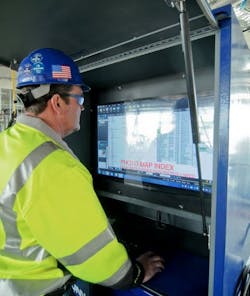 JE Dunn uses pop-up WiFi stations and weatherproof computer kiosks (pictured) to bring the Dunn Dashboard to the job site. All p JE Dunn uses pop-up WiFi stations and weatherproof computer kiosks (pictured) to bring the Dunn Dashboard to the job site. All p