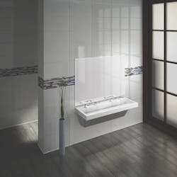 WashBar touchless rinse faucet in a modern bathroom WashBar touchless rinse faucet in a modern bathroom