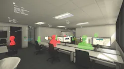 WSP created a VR model with all the sensor data displayed as real time information that’s visible through VR goggles. Image: WSP USA