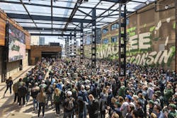 Crowd at the Deer District watching a game Crowd at the Deer District watching a game