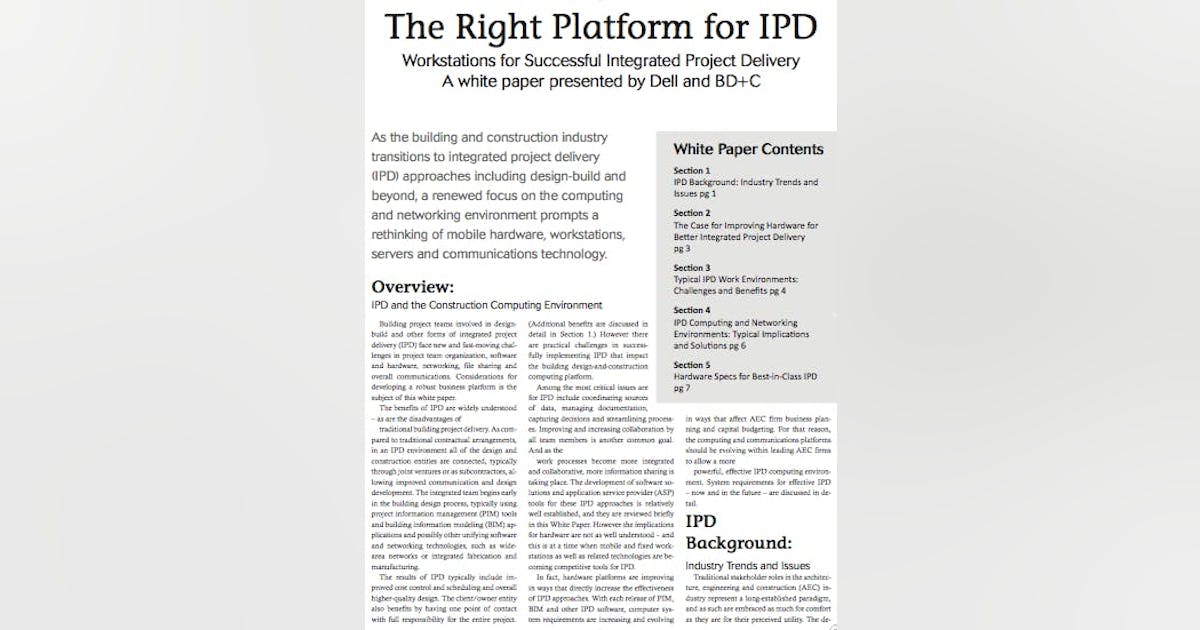 The Right Platform for IPD | Building Design+Construction