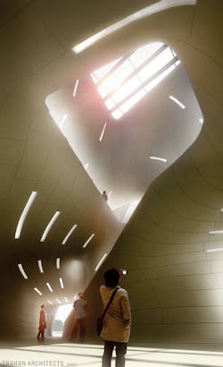 The curvilinear substructure expresses the regions sporting past and land form. METHOD Design wedded a 3D structural model (opp The curvilinear substructure expresses the regions sporting past and land form. METHOD Design wedded a 3D structural model (opp