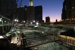 The mat foundation for the tower measures 198 ft (60 m) in length, 60 ft (18 m) in width and 10 ft (3 m) in depth, and required The mat foundation for the tower measures 198 ft (60 m) in length, 60 ft (18 m) in width and 10 ft (3 m) in depth, and required