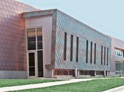 OPN Architects knew using copper as a building material for the Moline Public Library presented two significant challenges: cost OPN Architects knew using copper as a building material for the Moline Public Library presented two significant challenges: cost