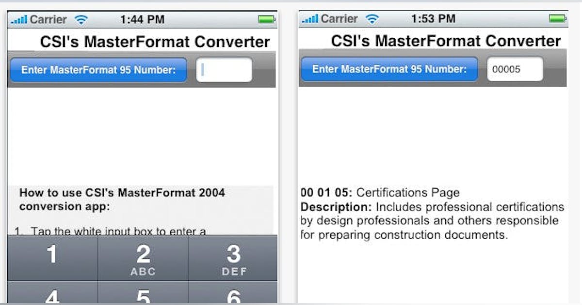 CSI MasterFormat 2004 Converter | Building Design + Construction