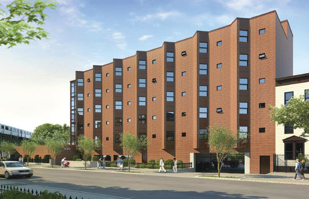330 MacDougal Street, Brooklyn, NY. 85 modules forming 65 studio apartments and the supporting public areas, stair towers and el