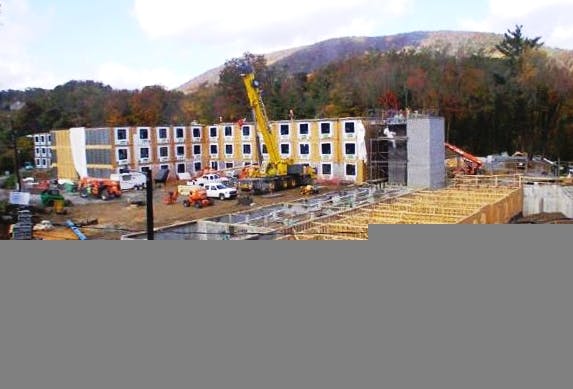 During The Construction Of Mountaineer Hall, 129 Modules Were Set And Sealed In 12 Days