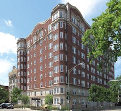 The Pomeroy Senior Apartments building, in Chicagos Bryn Mawr district. The exterior of this 118,533-sf, 1920s-era building was The Pomeroy Senior Apartments building, in Chicagos Bryn Mawr district. The exterior of this 118,533-sf, 1920s-era building was