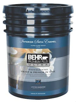 Paint and primer combo offers stain-blocking properties Paint and primer combo offers stain-blocking properties