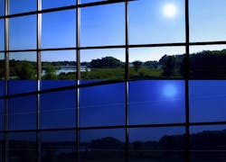 Electrochromic Glass, Like This Product From Sage, Alters Its Transmittance Characteristics When An Electrical Current Is Applied, Through The Use Of A Specialized Lamination That Essentially Integrates Shading Into The Glazing Unit Electrochromic Glass, Like This Product From Sage, Alters Its Transmittance Characteristics When An Electrical Current Is Applied, Through The Use Of A Specialized Lamination That Essentially Integrates Shading Into The Glazing Unit