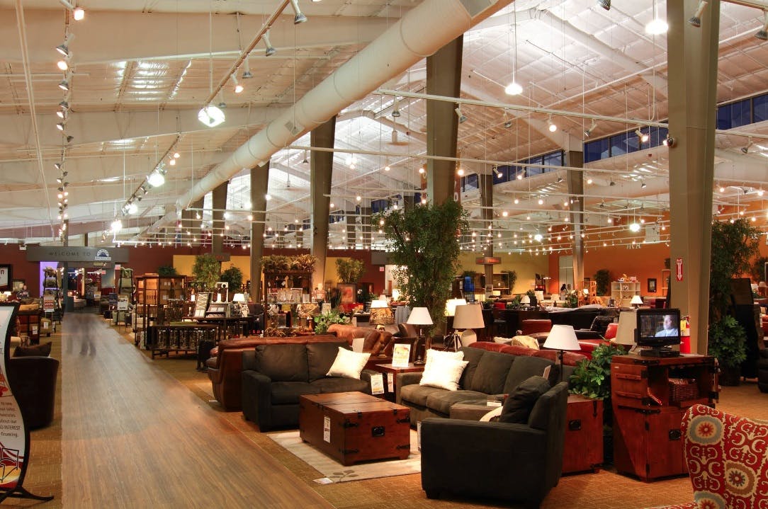 The Furniture Row retail center in Charlotte, N.C., provides a single destination that incorporates four specialty stores: Sofa