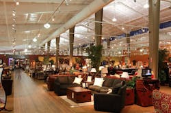 The Furniture Row retail center in Charlotte, N.C., provides a single destination that incorporates four specialty stores: Sofa The Furniture Row retail center in Charlotte, N.C., provides a single destination that incorporates four specialty stores: Sofa