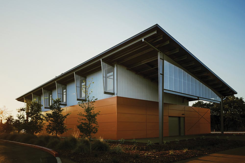 The 8,500-sf Jackson Sustainable Winery Building at the University of CaliforniaDavis supports the adjacent Teaching and Resear