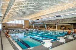 Special features of the new competition pool at Niles North High School include regenerative media filtration and UV treatment s Special features of the new competition pool at Niles North High School include regenerative media filtration and UV treatment s
