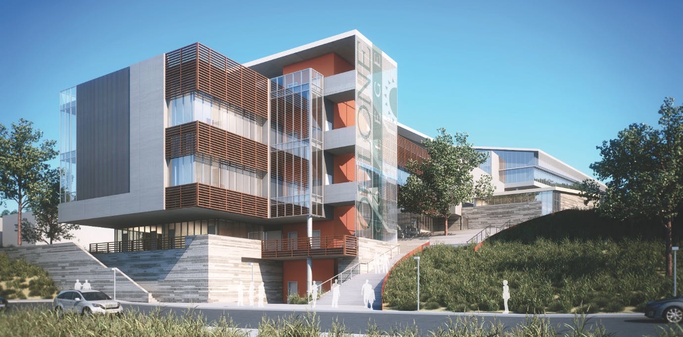 At Ohlone Community College in Fremont, Calif., CannonDesign, in association with Anderson Brule Architects, is designing a repl