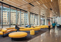 The exterior design of the 21-story, LEED Silver MassArt Tree House was suggested by Gustav Klimts Tree of Life. The 145,60 The exterior design of the 21-story, LEED Silver MassArt Tree House was suggested by Gustav Klimts Tree of Life. The 145,60