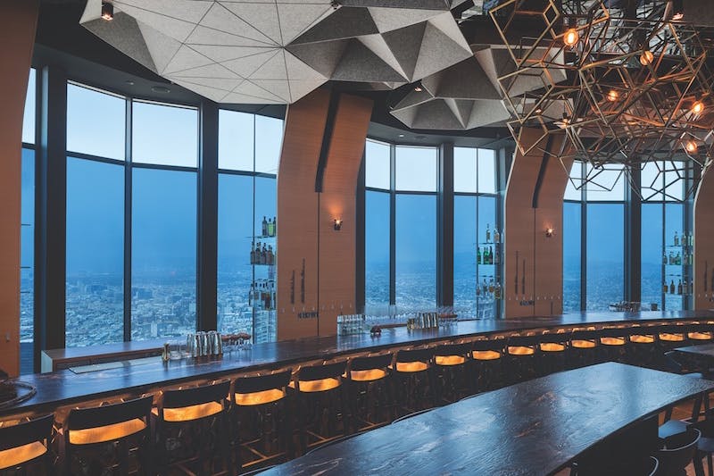 The 71 Above Restaurant In The Us Bank Tower In Los Angeles, Which Features Sage Glass Electrochromic Glass