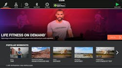 Life Fitness navigation screen Life Fitness navigation screen