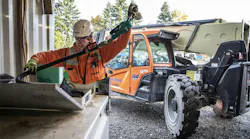 Pete Van Lier Replaces A Hose After Filling A Forklift With Plant Based Diesel At Our Construction Yard In Mountlake Terrace