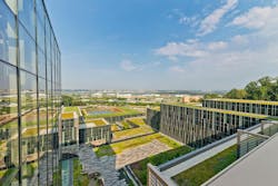 The green roof on the U.S. Coast Guard Headquarters filters rainwater that drains into the nearby Anacostia River The green roof on the U.S. Coast Guard Headquarters filters rainwater that drains into the nearby Anacostia River
