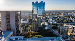 Frost Tower in San Antonio, Top 95 University Construction Firms, 2019 Giants 300 Report, Photo courtesy of Weston Urban, KDC, White Cloud Drones, Clark Group