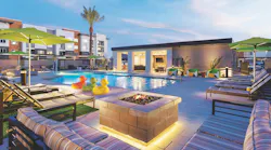 10 compelling multifamily developments to debut in late 2022 Kalon pool at dusk. Photo by Michael Baxter