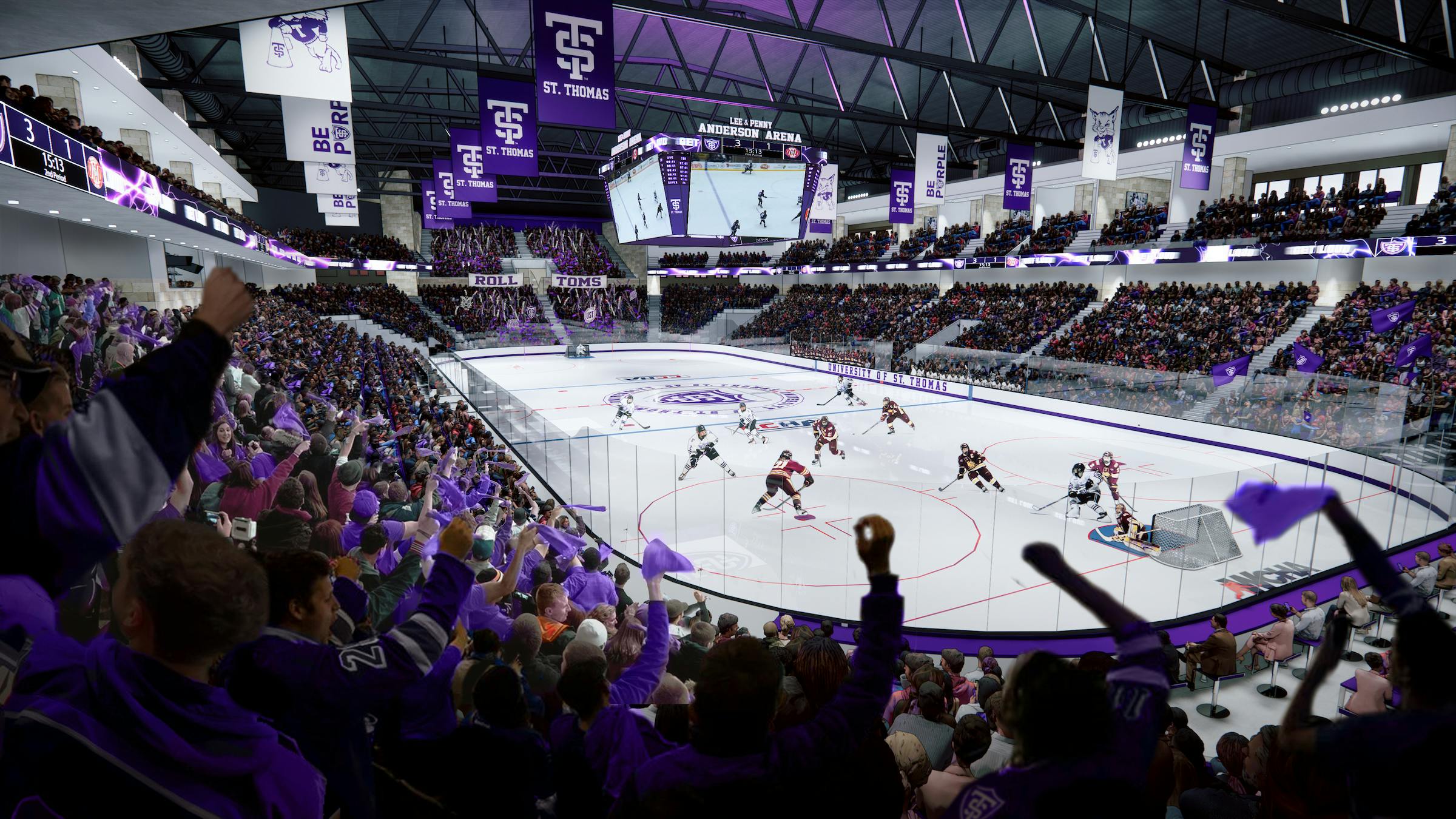 University Of St Thomas Lee And Penny Anderson Arena Renderings Courtesy Ryan Companies, Crawford Architects 2023 0111 Hockey Final V3