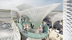 LVL (Level) Studio envisions a place where motorists can relax, work, play, shop, or perhaps even get healthcare while their vehicles charge LVL (Level) Studio envisions a place where motorists can relax, work, play, shop, or perhaps even get healthcare while their vehicles charge