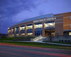 The $40 million, 80,000 sf medical office building includes more than 7,000 sf of architectural flat insulated metal wall panel The $40 million, 80,000 sf medical office building includes more than 7,000 sf of architectural flat insulated metal wall panel