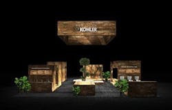 The Kohler booth is made up of four distinct suites: three common commercial spaces a hotel restroom, a stadium restroom, and The Kohler booth is made up of four distinct suites: three common commercial spaces a hotel restroom, a stadium restroom, and