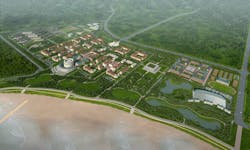 Shandong Universitys new campus for 25,000 students is situated on the Yellow Sea overlooking Aoshan Bay near the city of Qingd Shandong Universitys new campus for 25,000 students is situated on the Yellow Sea overlooking Aoshan Bay near the city of Qingd