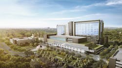 The design of the hospital takes inspiration from the architecture of Toronto, following clean rectilinear lines and using prima The design of the hospital takes inspiration from the architecture of Toronto, following clean rectilinear lines and using prima
