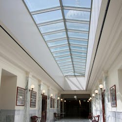 The former dark and dreary basement of the Idaho State Capitol has been transformed into a light-filled public entry and educat The former dark and dreary basement of the Idaho State Capitol has been transformed into a light-filled public entry and educat