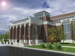 The 98,000 square foot facility designed by Moseley Architects and built by contractor Branch & Associates, Inc., includes jail The 98,000 square foot facility designed by Moseley Architects and built by contractor Branch & Associates, Inc., includes jail
