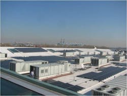 The project is comprised of more than 15,000 high efficiency SunPower panels, and generates approximately the amount of power re The project is comprised of more than 15,000 high efficiency SunPower panels, and generates approximately the amount of power re