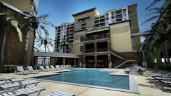 One Plantation wil have one-, two- and three-bedroom residences, as well as a 15,600-sf clubhouse and a residential parking gara One Plantation wil have one-, two- and three-bedroom residences, as well as a 15,600-sf clubhouse and a residential parking gara