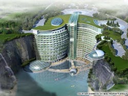 InterContinental Shimao Shanghai Wonderland is expected to extend 19 stories into the bottom of the pit. It's due to open in lat InterContinental Shimao Shanghai Wonderland is expected to extend 19 stories into the bottom of the pit. It's due to open in lat