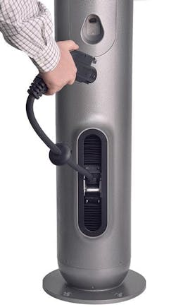 G Es Watt Station Pedestal Ev Charger Is Easy To Use, Customizable And Features A Retractable Cord G Es Watt Station Pedestal Ev Charger Is Easy To Use, Customizable And Features A Retractable Cord