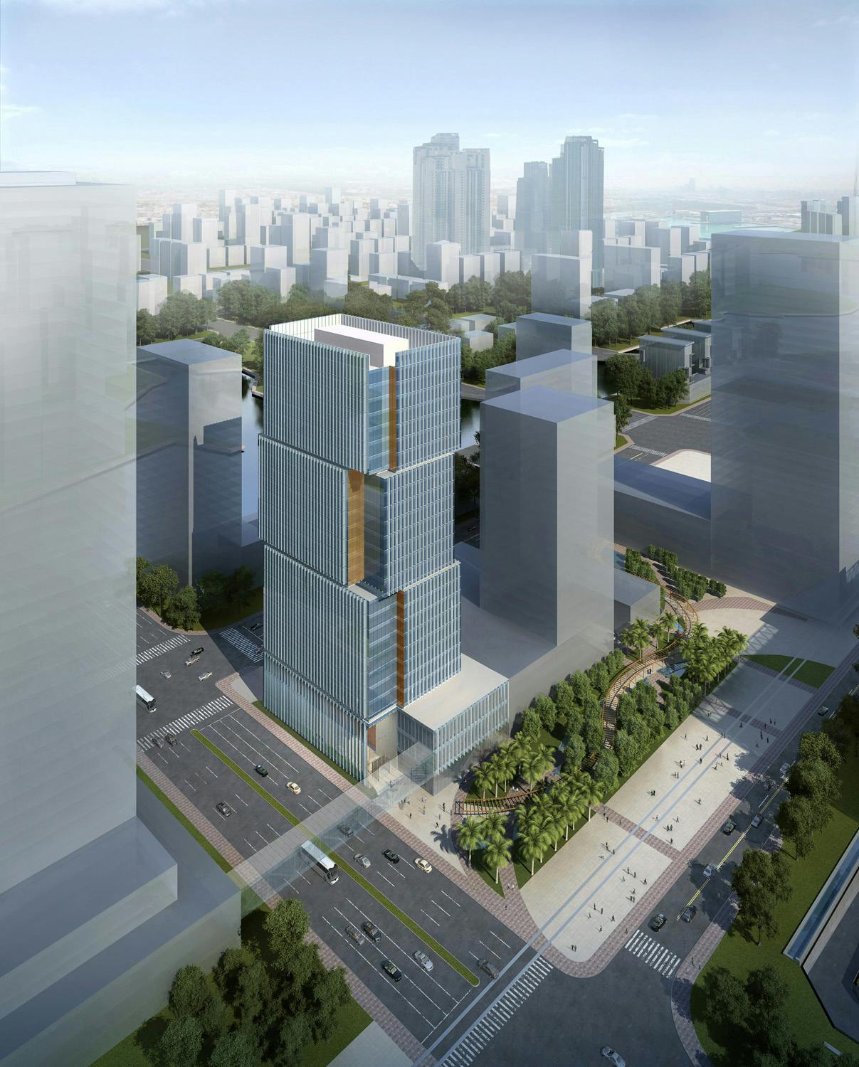 The 24 Story Tower Totals 87,570 Square Meters Overall, Including 49,110 Square Meters Of Office And Retail Space