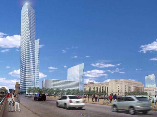 The $158 million student residential tower at Brandywine Realty Trusts Cira South development, near Philadelphia, is one of sev