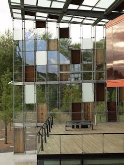 The panels of La Mtaphone were selected for their acoustical as well as structural and aesthetic features. All images: Herault The panels of La Mtaphone were selected for their acoustical as well as structural and aesthetic features. All images: Herault